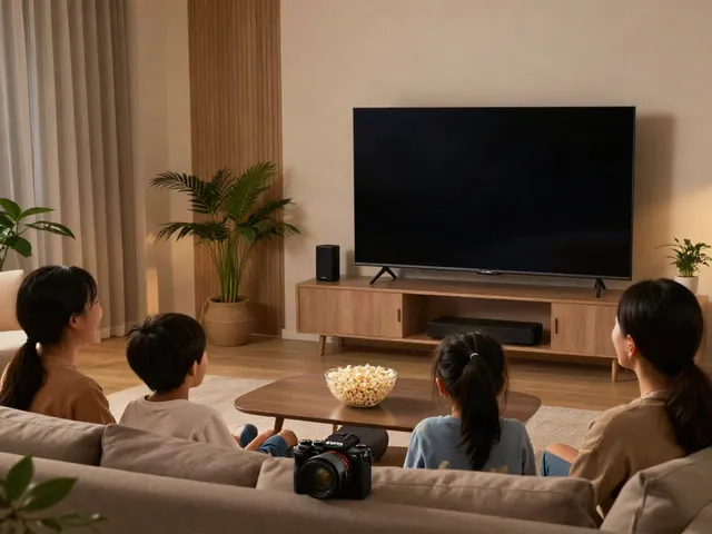 Regardez Atlas Pro sur une télévision dans une salle de séjour familiale.